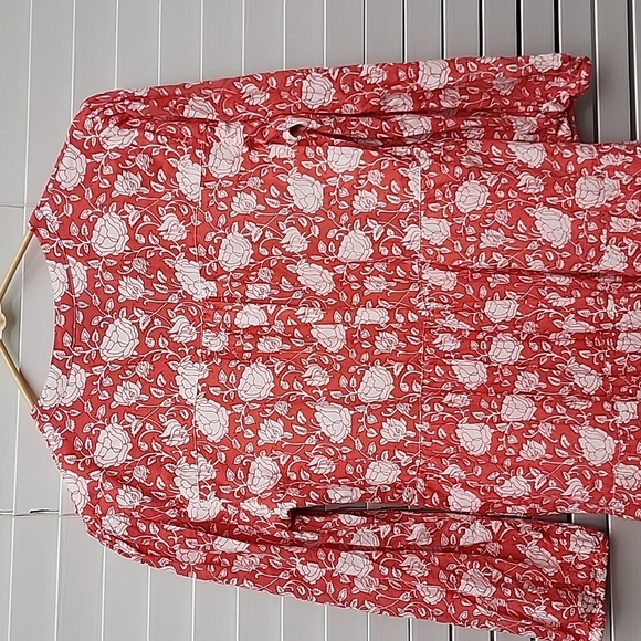 Madison Mathews High Waisted Floral Peach sz Large - Picture 9 of 10